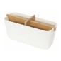 Compactor Organisateurs cosmétiques - Organiseur de rangement 100x210x80 mm, 4 pièces, plastique blanc/bambou RAN10270