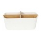 Compactor Organisateurs cosmétiques - Organiseur de rangement 100x210x80 mm, 4 pièces, plastique blanc/bambou RAN10270