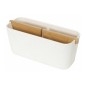 Compactor Organisateurs cosmétiques - Organiseur de rangement 100x210x80 mm, 4 pièces, plastique blanc/bambou RAN10270