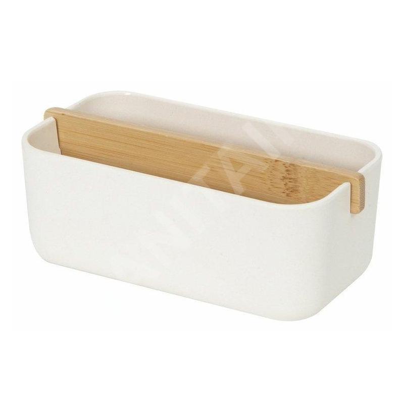 Compactor Organisateurs cosmétiques - Organiseur de rangement 60x150x80 mm, 2 pièces, plastique blanc/bambou RAN10269