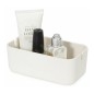 Compactor Organisateurs cosmétiques - Organiseur de rangement 60x150x80 mm, 2 pièces, plastique blanc/bambou RAN10269