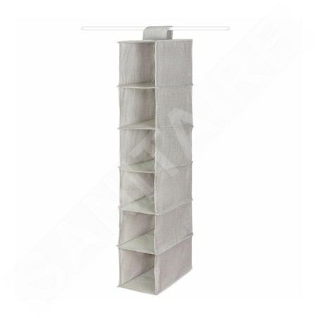 Compactor Organisation de penderie - Organiseur suspendu 30x18x94 cm, 6 compartiments, gris RAN10114