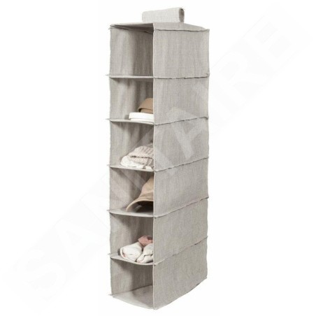 Compactor Organisation de penderie - Organiseur suspendu 30x18x94 cm, 6 compartiments, gris RAN10114