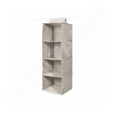 Compactor Organisation de penderie - Organiseur suspendu 30x30x94 cm, 4 compartiments, gris RAN10115