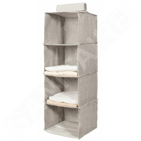 Compactor Organisation de penderie - Organiseur suspendu 30x30x94 cm, 4 compartiments, gris RAN10115