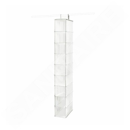 Compactor Organisation de penderie - Organiseur suspendu 15x30x128 cm, 9 compartiments, blanc RAN1259