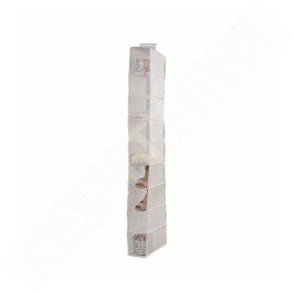 Compactor Organisation de penderie - Organiseur suspendu 15x30x128 cm, 9 compartiments, blanc RAN2982