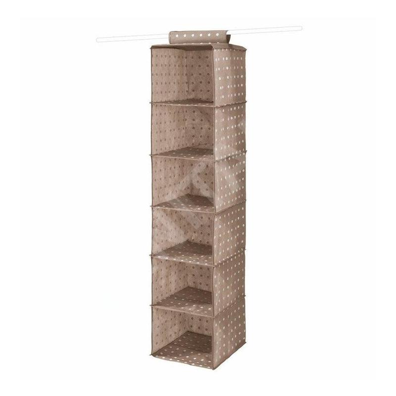 Compactor Organisation de penderie - Organiseur suspendu 30x30x128 cm, 6 compartiments, brun RAN4381B