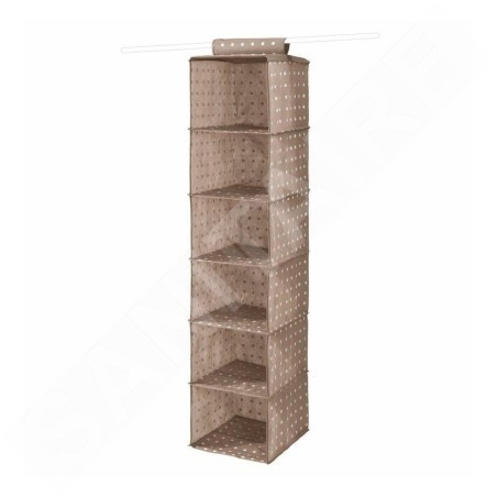 Compactor Organisation de penderie - Organiseur suspendu 30x30x128 cm, 6 compartiments, brun RAN4381B