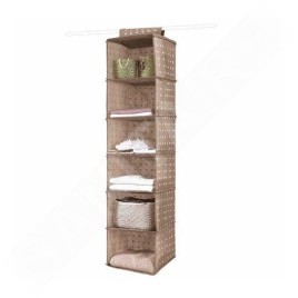Compactor Organisation de penderie - Organiseur suspendu 30x30x128 cm, 6 compartiments, brun RAN4381B