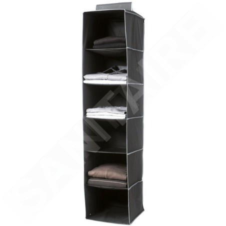 Compactor Organisation de penderie - Organiseur suspendu 30x30x128 cm, 6 compartiments, noir RAN6275
