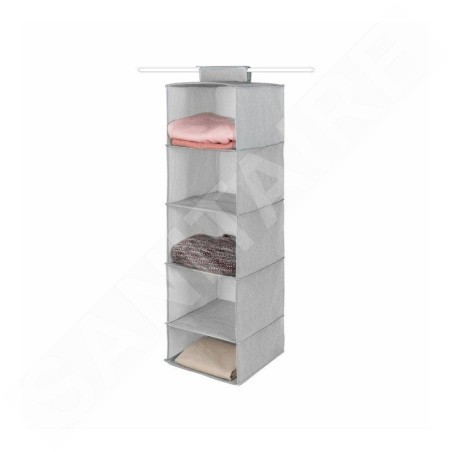 Compactor Organisation de penderie - Organiseur suspendu 30x30x105 cm, 5 compartiments, gris RAN10166