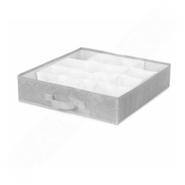 Compactor Organisation de penderie - Organiseur de tiroirs 40x40x9 cm, 16 compartiments, gris RAN10169