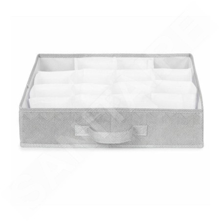 Compactor Organisation de penderie - Organiseur de tiroirs 40x40x9 cm, 16 compartiments, gris RAN10169