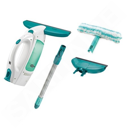Leifheit Nettoyage - Aspirateur à vitres Window Cleaner avec lave-vitres, manche 43 cm et buse d’aspiration 17 cm 51016