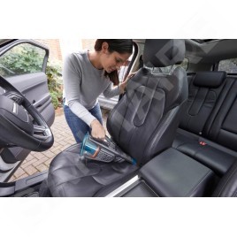 BLACK+DECKER Nettoyage - Aspirateur à main sans fil 12V, station de charge, titane/bleu BHHV320B-QW