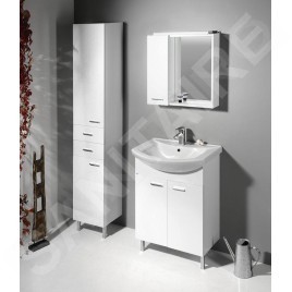 Aqualine Zoja - Armoire de toilette avec éclairage LED 600x600x140 mm, gauche, blanc 45021
