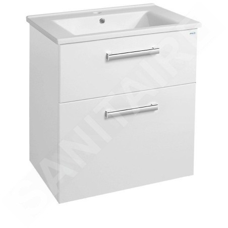 Aqualine Vega - Meuble vasque, 620x726x436 mm, 2 tiroirs, blanc VG063