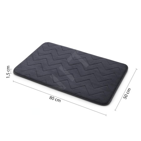 Sapho Accessoires de salle de bains Gedy - Tapis de salle de bains 50 x 80 cm, avec antidérapant, anthracite 96MS508085