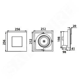 Sapho Tecto - Aérateur axial temporisé, de plafond, 20 W, tuyau 100 mm, blanc TC202
