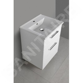 Aqualine Vega - Meuble vasque, 620x726x436 mm, 2 tiroirs, blanc VG063