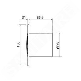 Sapho Cata B-Plus - Ventilateur de salle de bains avec minuterie B-10 PLUS, 15 W, conduit 100 mm, blanc 00981101
