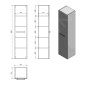 Aqualine Vega - Armoire haute 350x1500x310 mm, blanc VG150