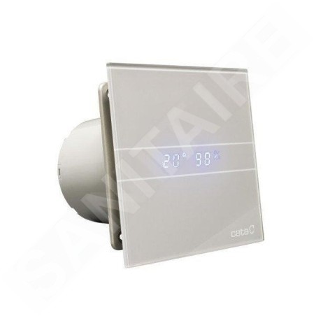Sapho Cata E - Ventilateur de salle de bains axial E-100 GST automatique, 8 W, conduit 100 mm, argent 00900600