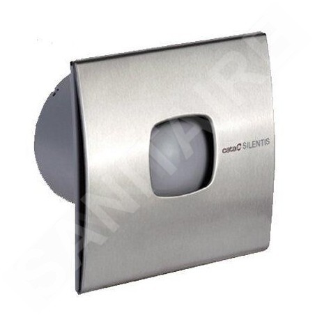 Sapho Cata Silentis - Ventilateur de salle de bains 10 INOX T axial avec minuterie, 15 W, 100 mm, acier inoxydable 01071300