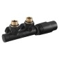 Bruckner Wicher - Kit de raccordement vanne thermostatique, raccordement central, noir mat 600.311.6
