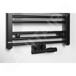 Bruckner Wicher - Kit de raccordement vanne thermostatique, raccordement central, noir mat 600.311.6