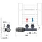 Bruckner Wicher - Kit de raccordement thermostatique, raccordement central 50 mm, blanc 600.311.4