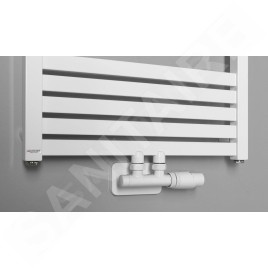 Bruckner Wicher - Kit de raccordement thermostatique, raccordement central 50 mm, blanc 600.311.4