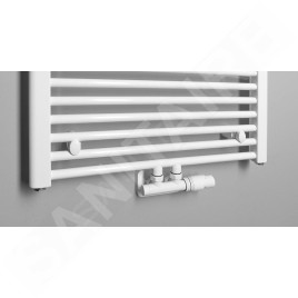 Bruckner Wicher - Kit de raccordement thermostatique, raccordement central 50 mm, blanc 600.311.4
