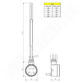 Sapho Moa - Tige de chauffage avec thermostat, 200 W, chrome MOA-C-200