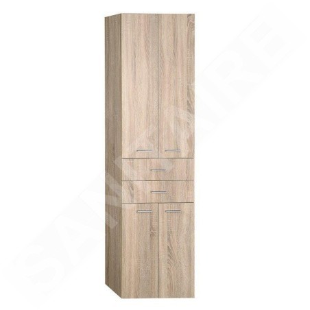 Aqualine Keramia Fresh - Armoire haute ZOJA  avec tiroirs, 500x1840x290 mm, chêne platine 51296