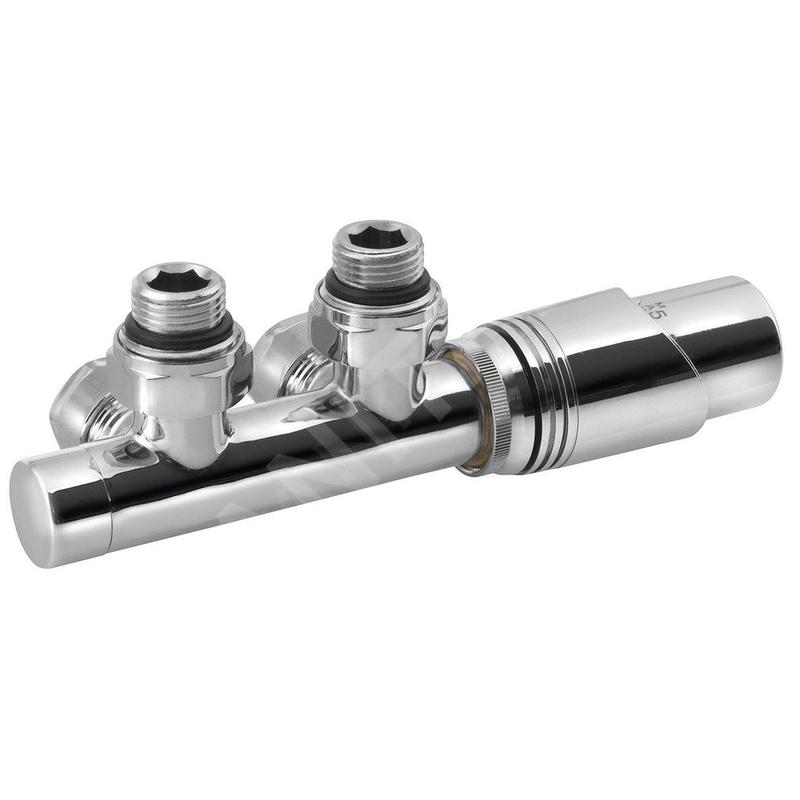 Bruckner Wicher - Kit de raccordement thermostatique, raccordement central 50 mm, chrome 600.311.1