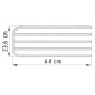 Aqualine Accessoires - Séchoir de serviettes, montage sur corps de chauffe 600 mm, blanc 25-03-SV460