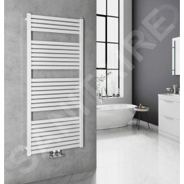 Aqualine Chauffage - Sèche-serviettes Tondi 600x1330 cm, raccordement centrale, blanc DT480T