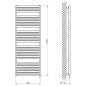 Aqualine Chauffage - Sèche-serviettes Tondi-E, 600x1690 mm, 800W, noir mat DE496T