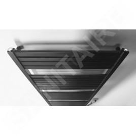 Aqualine Chauffage - Sèche-serviettes Tondi-E, 600x1690 mm, 800W, noir mat DE496T