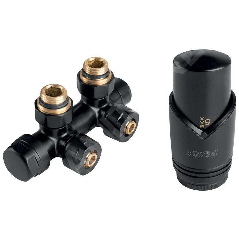 Novaservis Accessoires - Kit de connexion avec prise centrale, entraxe 50 mm, noir ZTD30BL