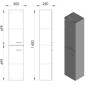 Aqualine Keramia Fresh - Armoire Zoja, 300x1400x250 mm, chêne platine 51157