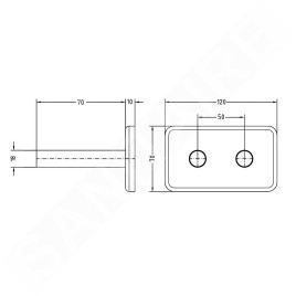 Sapho Twin - Rosace de recouvrement pour kit de raccordement, noir mat CP7135B