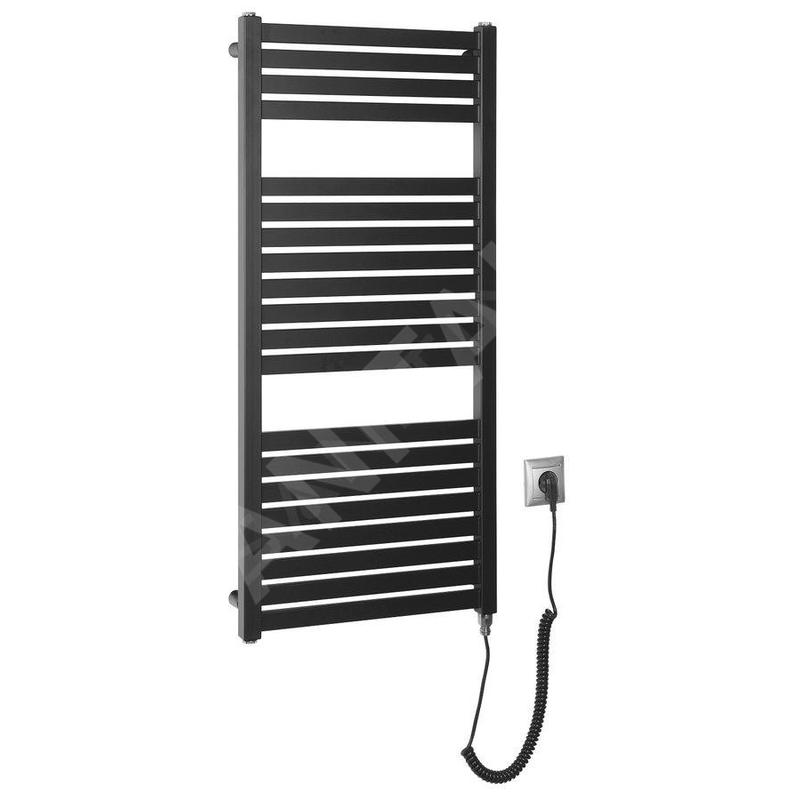 Aqualine Chauffage - Sèche-serviettes Tondi-E 450x970 mm, 300 W, noir mat DE456T Aqualine Chauffage - Sèche-serviettes Tondi-E 450x970 mm, 300 W, noir mat DE456T