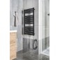 Aqualine Chauffage - Sèche-serviettes Tondi-E 450x970 mm, 300 W, noir mat DE456T Aqualine Chauffage - Sèche-serviettes Tondi-E 450x970 mm, 300 W, noir mat DE456T
