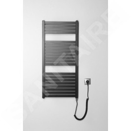 Aqualine Chauffage - Sèche-serviettes Tondi-E 450x970 mm, 300 W, noir mat DE456T