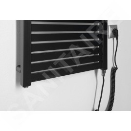 Aqualine Chauffage - Sèche-serviettes Tondi-E 450x970 mm, 300 W, noir mat DE456T