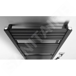 Aqualine Chauffage - Sèche-serviettes Tondi-E 450x970 mm, 300 W, noir mat DE456T