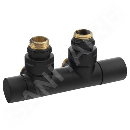 Sapho Twin - Kit de raccordement vannes pour raccordement central, entraxe 50 mm, noir mat CP4101BS